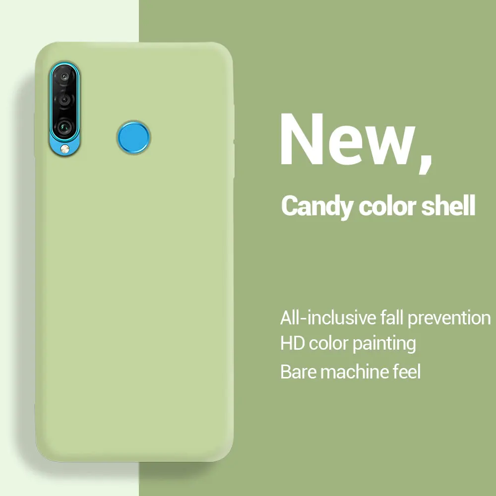 Liquid Soft Silicone TPU Protective Back Cover - Enhanced Grip and Shock Absorption for Huawei P30 Lite and Nova 4e