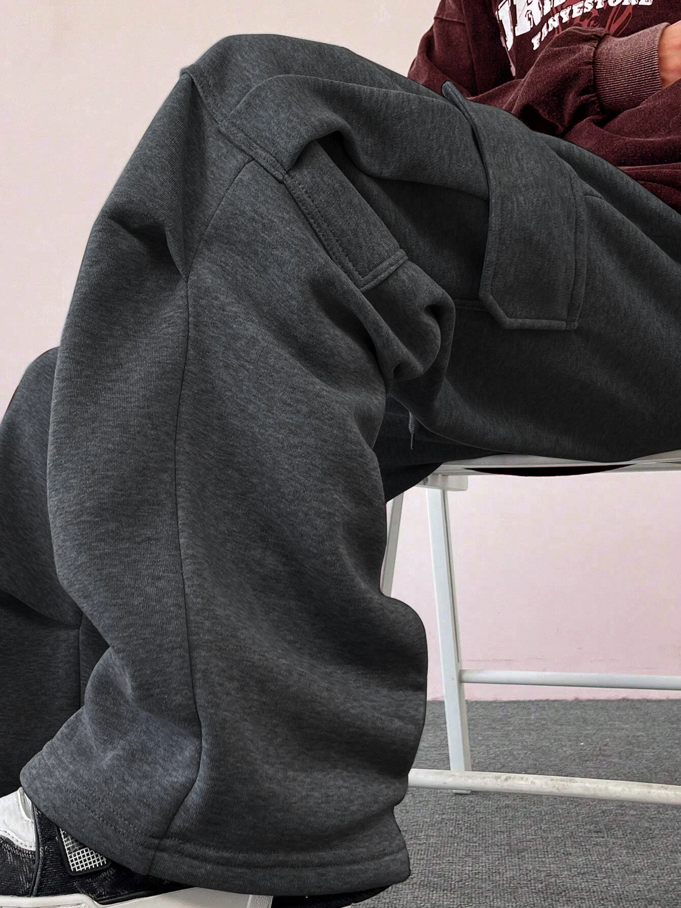 سراويل للأولاد، أفرول، بنطلونات شتوية مخملية متعددة الجيوب، سراويل رياضية للراحة في المنزل، نمط سميك، بسيط ومقاس كبير. 7-14