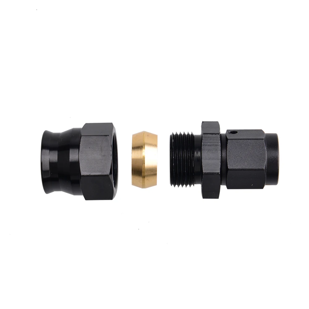 Universal 6AN AN6 Buchse Flare auf 5/16" 3/8" 1/4" 1/2" Kraftstoff Hardline Rohr Fitting Adapter Stecker Aluminium Legierung Schwarz eloxiert – Detail 6