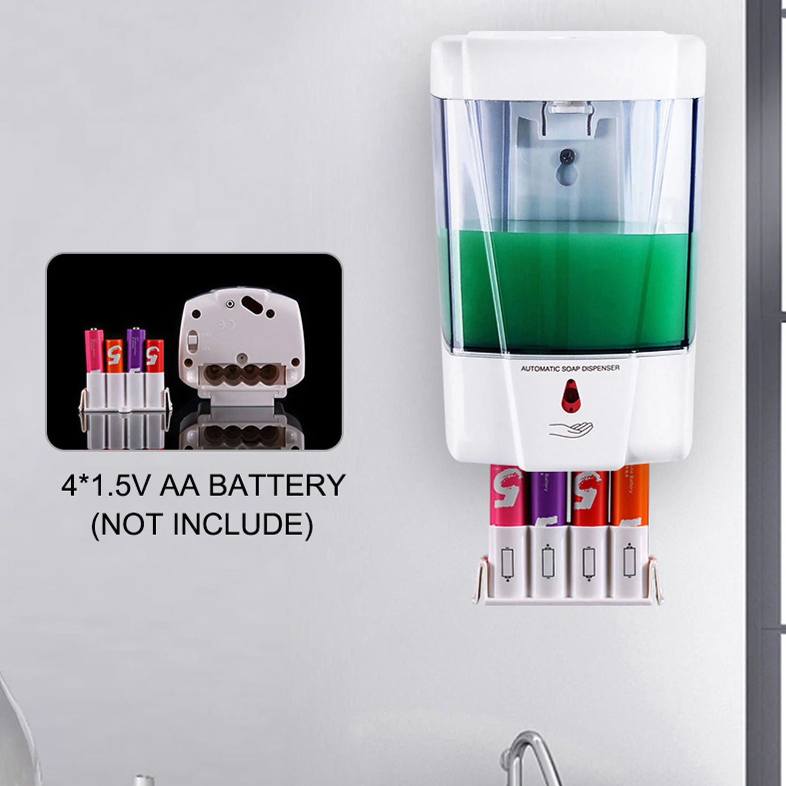 Distributeur De Savon Automatique Brenor – Sans Contact – Noir Mat Mural
