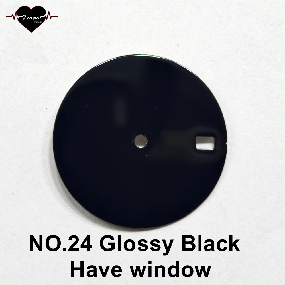 Matte Black Watch Face with White Accents for NH35 Movement (28.5mm)
