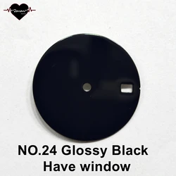 Matte Black Watch Face with White Accents for NH35 Movement (28.5mm) (NO.24 Glossy Black H)
