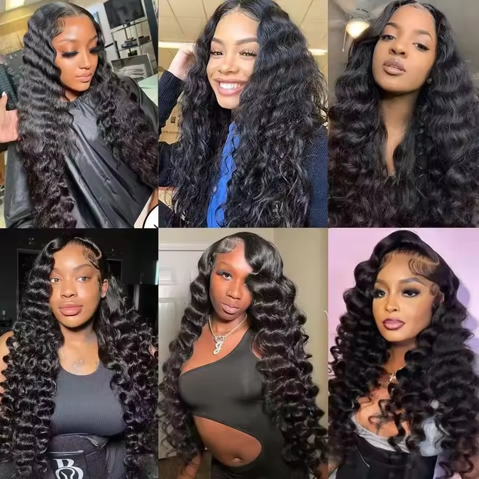 Loose Deep Wave Human Hair Bundles Unprocessed Brazilian Virgin Remy Curly Hair Extension Natural Black Color for Women 7