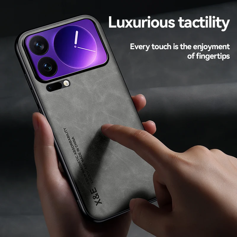 Luxurious Simple Skin-Friendly Leather Phone Case - Shockproof Bumper Design