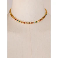 Yhpup – collier et Bracelet en zircone cubique colorée pour femmes, chaîne de luxe, en acier inoxydable, étanche, bijoux cadeau 4