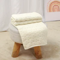Tricot bébé couverture coton 90*70CM enfant en bas âge lange d'emmaillotage doux Plaid nouveau-né garçons infantile filles literie couette mode solide sac de nuit 3