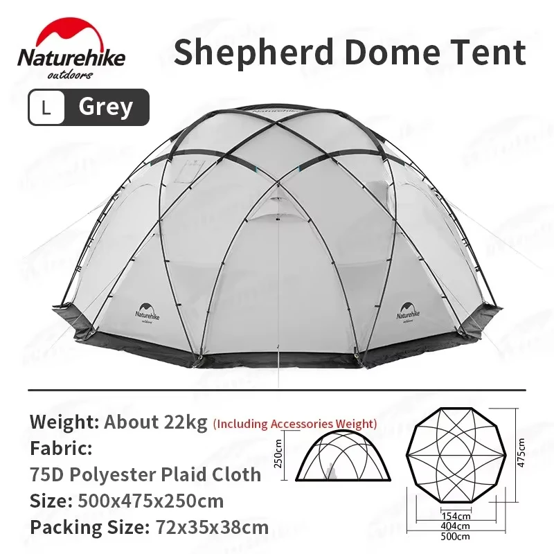 Naturehike Geodesic Dome Tent With Snow Skirt 4 Season Large