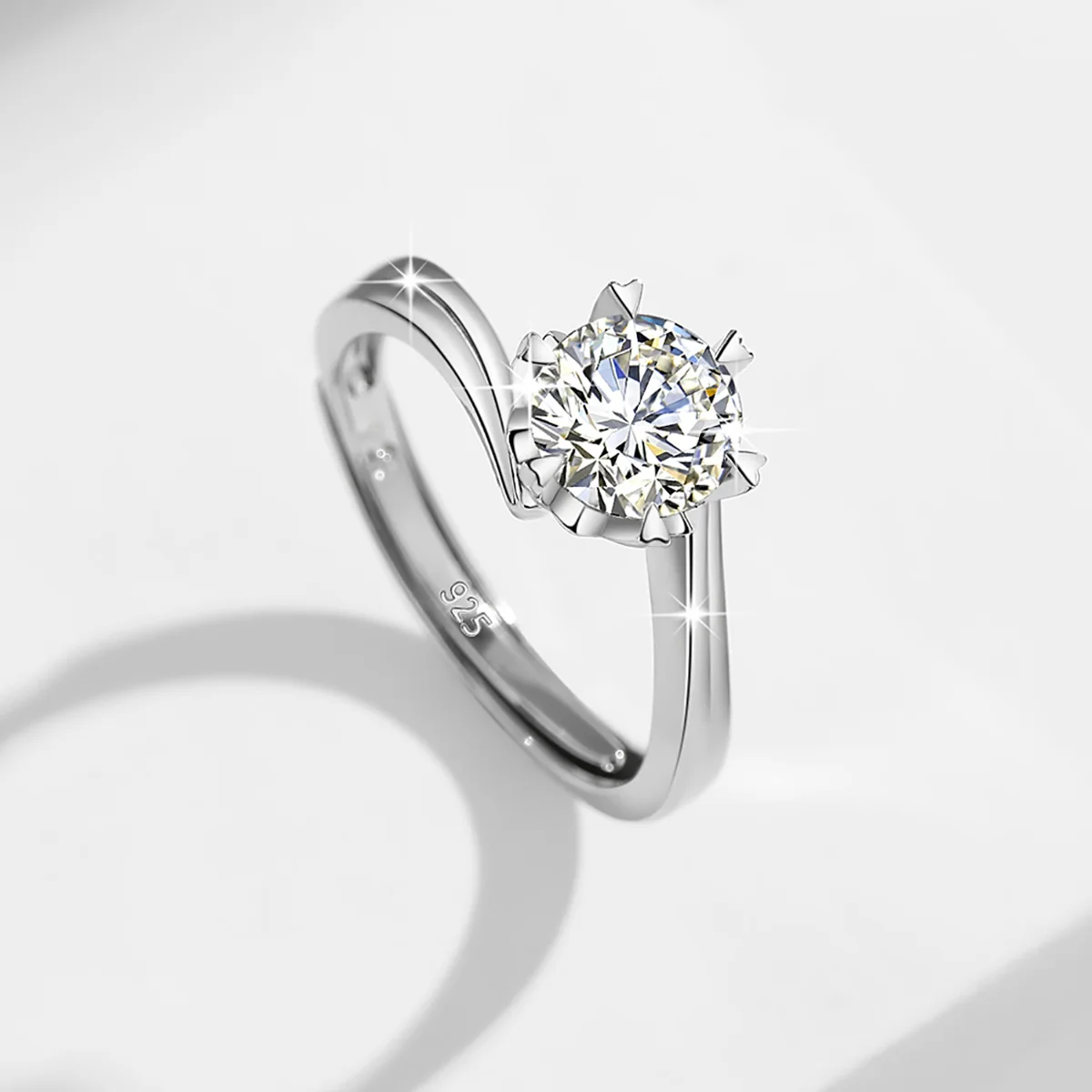 

Classic Moissanite Ring 925 Sterling Silver for Women Cute Romantic Wedding Band Engagement Eternity Band Fine Jewelry Gift