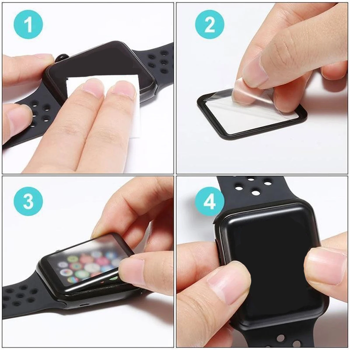 1-5Pcs 3D Waterproof Full Curved Screen Protector For Apple Watch