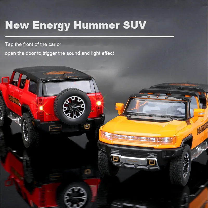 1:32 Gmc Hummer Ev Suv Alloy Car Model Diecasts Metal Off-Road Vehicles Sound Light Open And Closed Canopy Toy Model Kids Gift