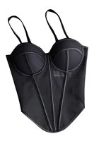 Sexy Color Blo Fibone Waist Cinched Crop Top Women's Autumn Winter Ins Hot Girl Design Sense Strap Vest Sensual Tube Top - Image 5