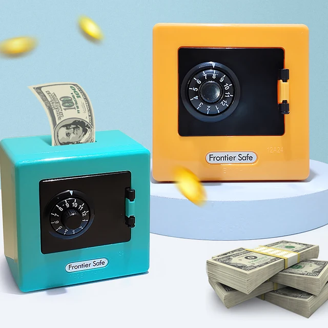 1pc Mini Atm Rotating Password Coin Bank Cash Storage Box Piggy Bank Automatic Deposit Banknote Coin Saving Birthday Gift 2