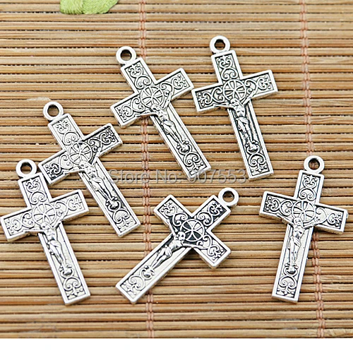 40 Pezzi 29*16Mm Argento Tibetano Simpatici Ciondoli Crocifisso Ef1372 Charms Per La Creazione Di Gioielli