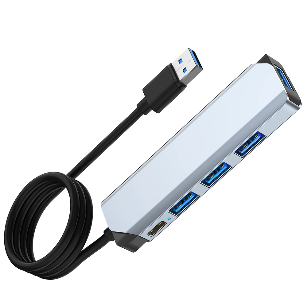 SMTAV Expansion Dock Multi-interface Hub Laptop Transfer One To Four USB3.0 With Power Supply Expansion Splitter