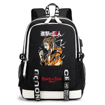 Attack on Titan Anime Print Student Backpack Casual Daypack for Boys Girls School Bag Lightweight Durable 1