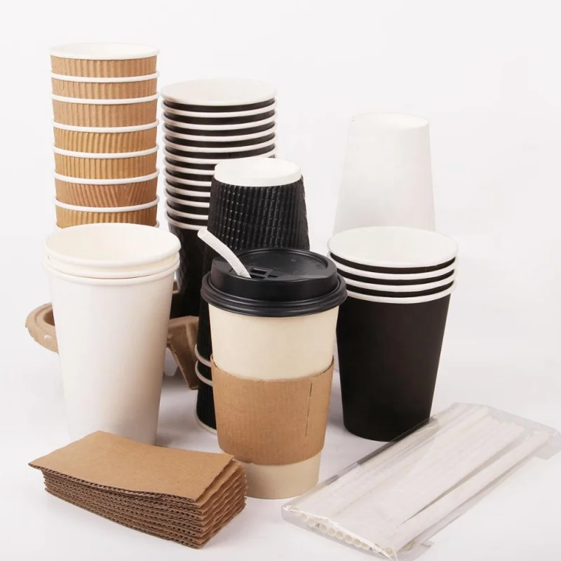 Custom  Hot selling disposable food grade paper tea coffee cup vasos de paper takeaway containers