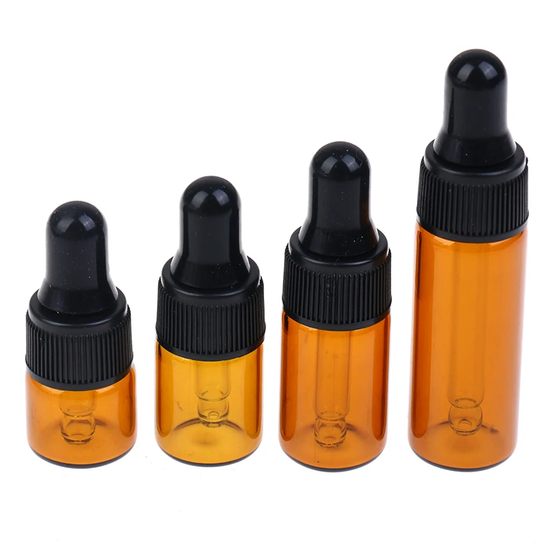 10pcs Essential Oil Dropper Glass Perfume Bottles 1ml 2ml 3ml 5ml