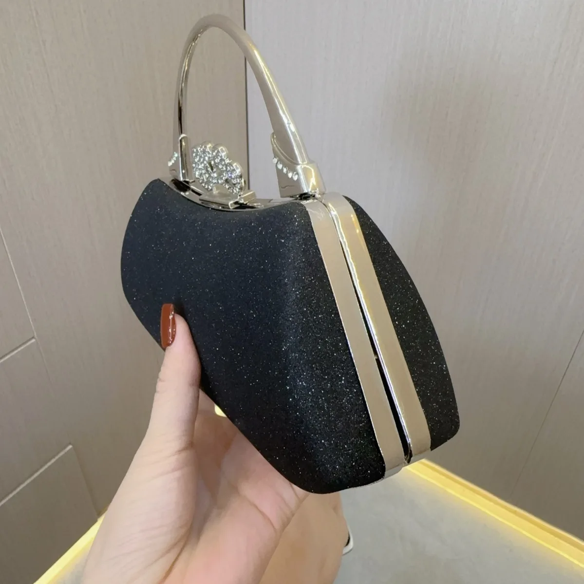 Gold Silver Color Bridal Small Handbags Wedding Party Evening Bag Classic Trendy Clutches Prom Banquet Shoulder Bags For Women