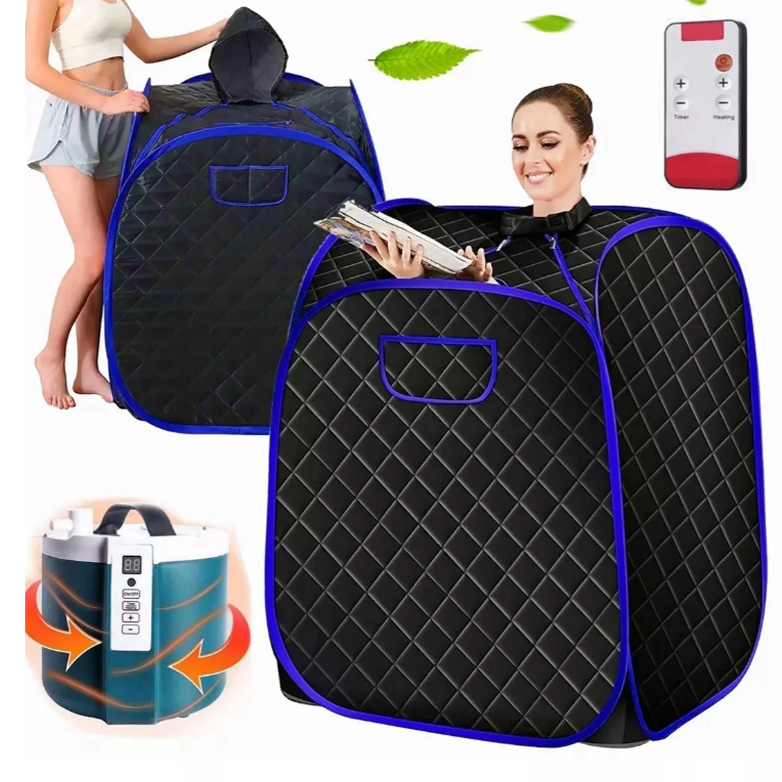 Portable Steam Sauna Tent Full Size Personal Steam Sauna Personal Home Spa with Remote Control 5