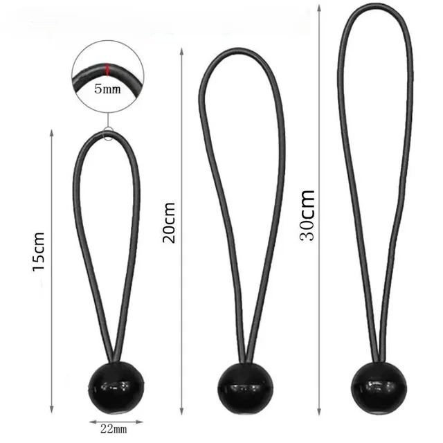 10pcs Bungee Ball Tarps Canvas Tarpaulin Flagpole Ties Cord Ends Elastic Rope Lace Fixed Boat Pole Camping Tent Accessories 2