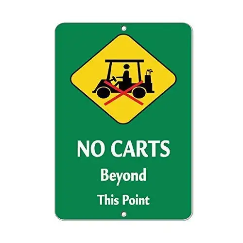 

Decor Kitchen Wall Decor Plaque Metal Sign 12 x 8 Inches No Carts Beyond This Point Activity Sign Golf Sign, Art Decor for Garag