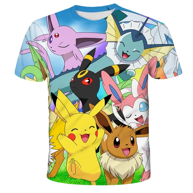 Girl's Pokemon All About Eeveelutions Graphic Tee Blue Small