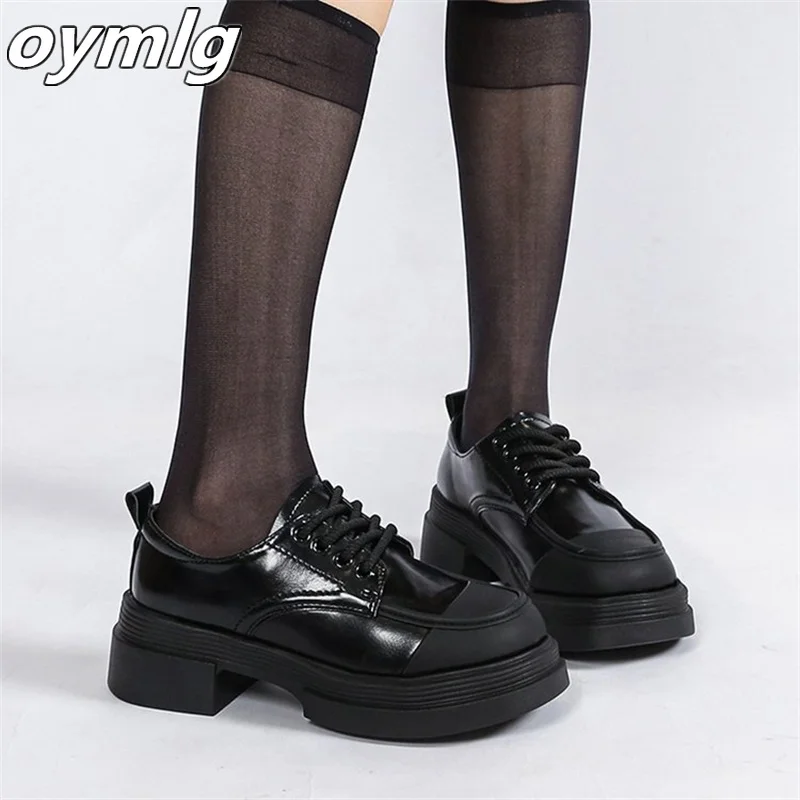 Thick Sole Lefu Shoes for Women's 2023 Autumn New Small Leather Shoes Increase Versatile Casual Mary Jane Single Shoes