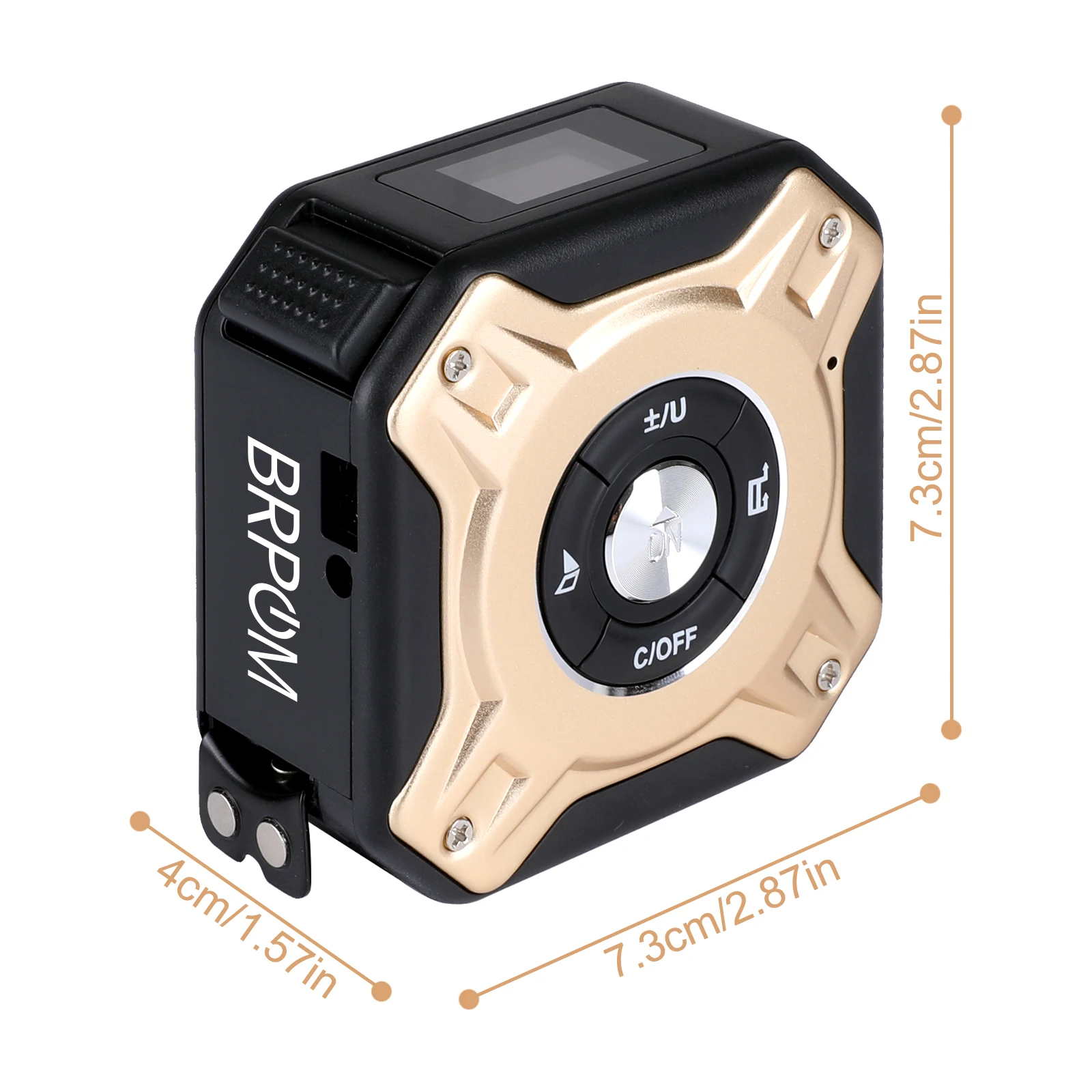 40M Laser Tape Measure Distance Meter Stainless Digital 5m 2 In 1 Laser Measuring Tool Retractable Roll Cord Rangefinder