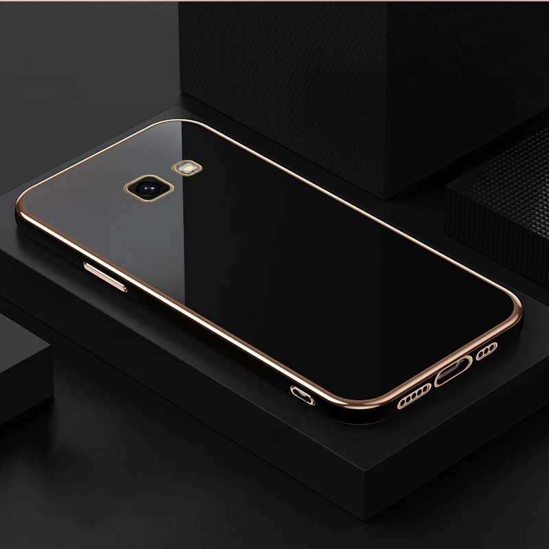 Luxury Square Plating Silicone Phone Case - Ultra Thin 360° Protection Soft Cover