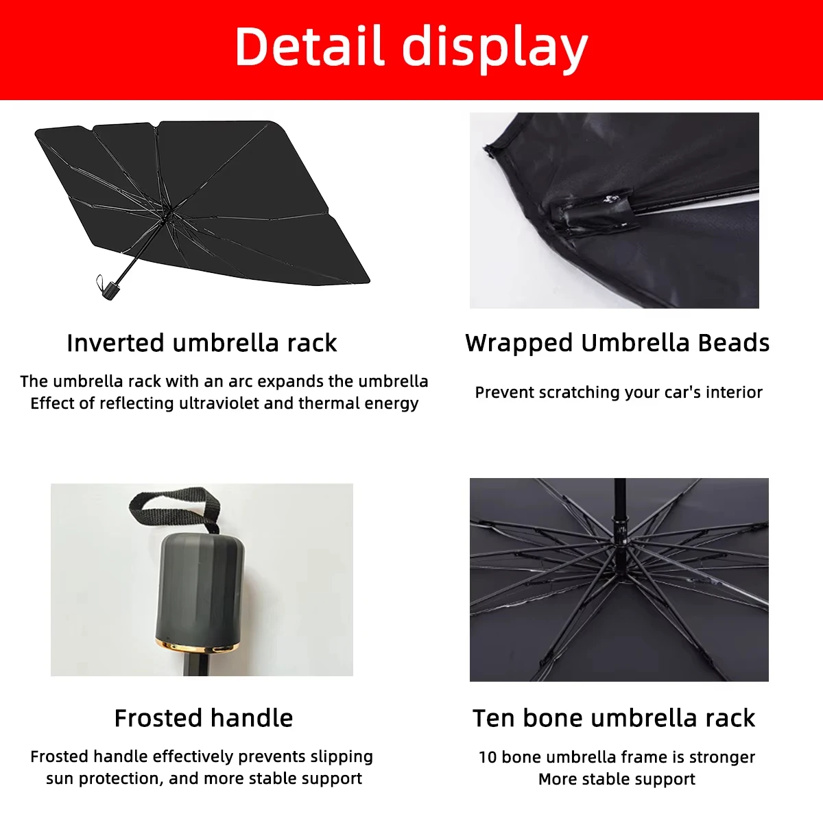 Car Sunshade Umbrella Portable Foldable Windshield Protector Parasol for Auto Window Shading Summer Sun Protection Accessories windshield sunshade car sunshade windshield sun shade