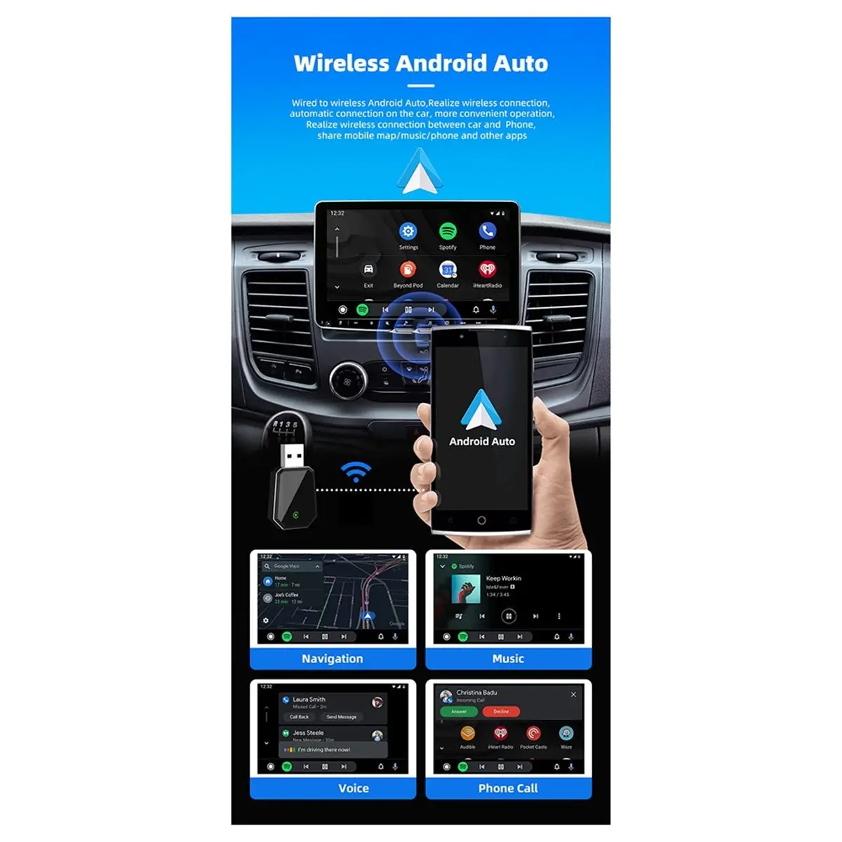 A10R 2in1 무선 CarPlay 어댑터 무선 안드로이드 오토 동글 차량 지능형 시스템 유선 CarPlay 지원 스마트 AI 박스