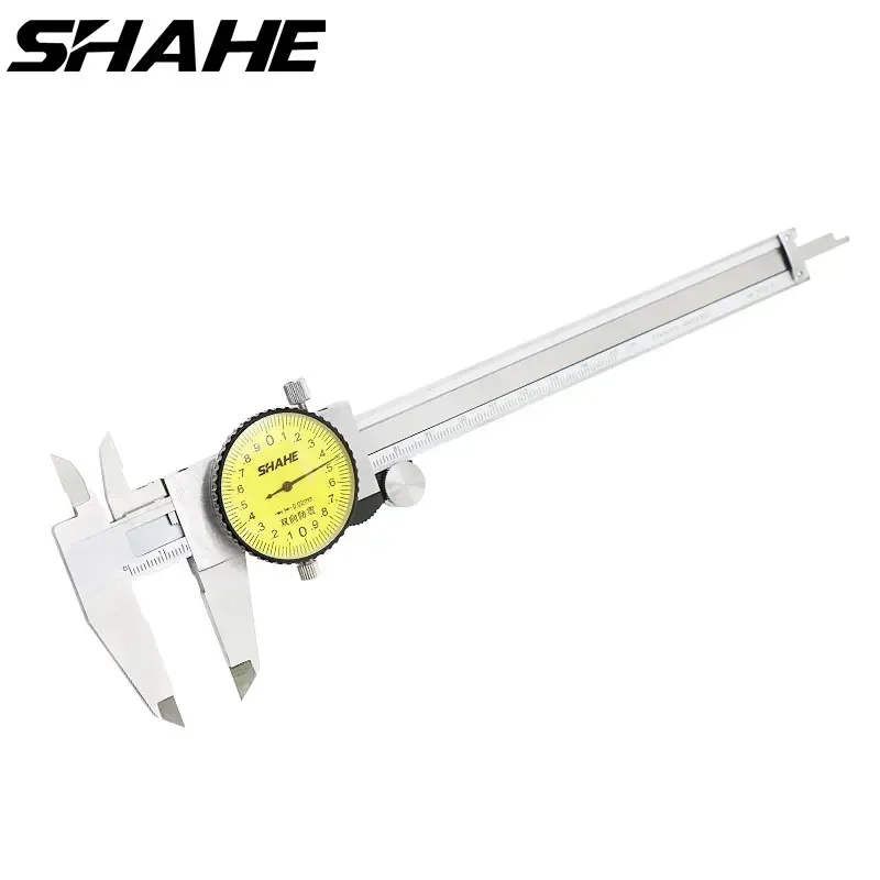 SHAHE Dial Caliper, Precision Vernier Caliper Metric Gauge Measuring Tool 0.02mm Shock Proof Stainless Steel Dial Caliper