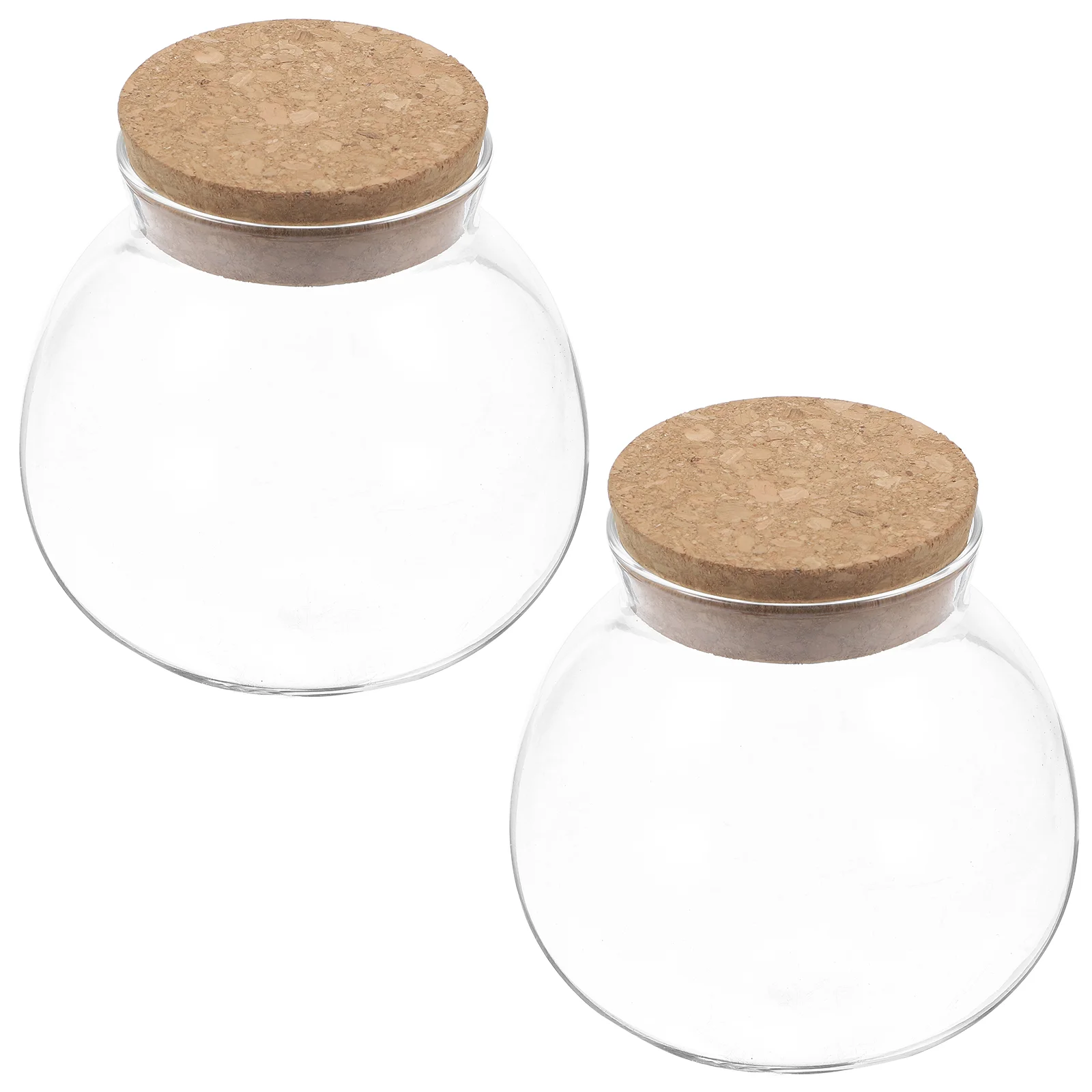

2 Pcs Glass Jar Small Sugar Container with Cork Lid Tea Sealed Canister Canisters Airtight Lids Coffee Decorative Jars Kitchen