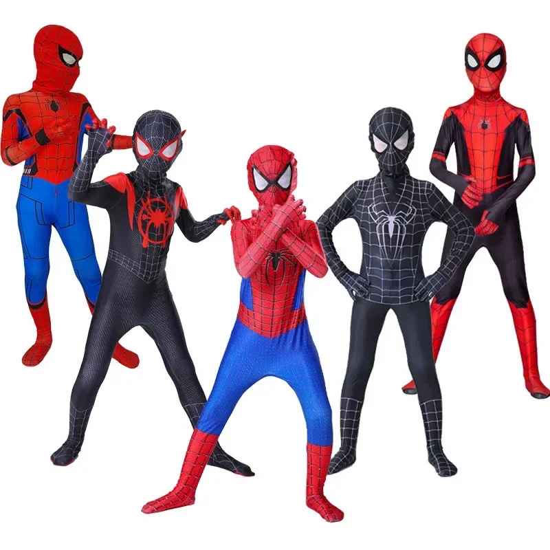 Spiderman Cosplay Fantasy Costumes Jumpsuit for Boys Girls Miles Morales Superhero Halloween Carnival Zentai Bodysuit cosplay jumpsuit superhero cosplay costume kids cosplay costume