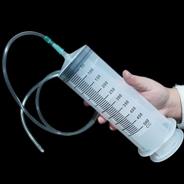 Large Capacity Syringe Syringes Reusable Pump Measuring 1m Tube Pet Feeding Big Syringe Liquid Enema Glue Filling 2