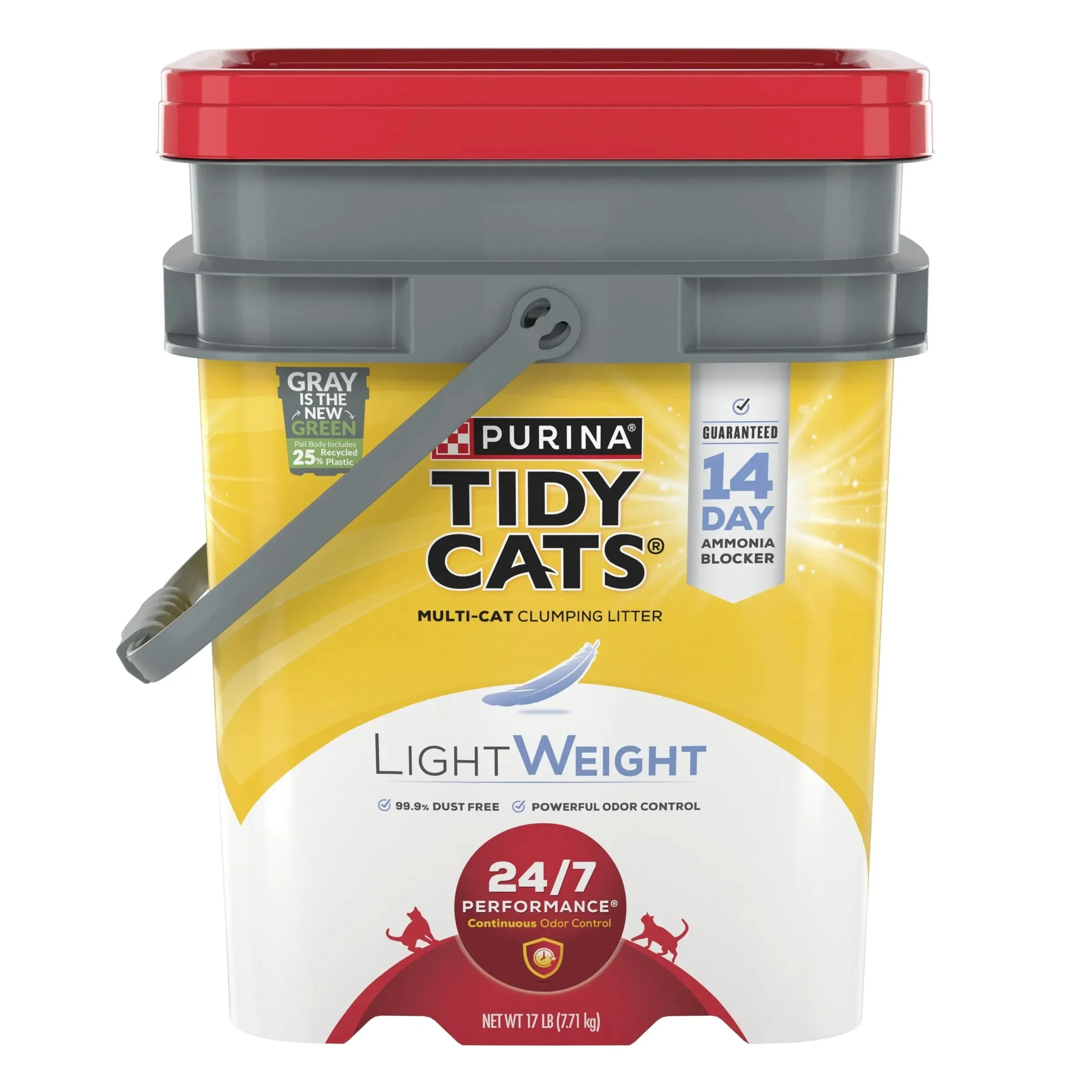 

Purina Tidy Cats LightWeight Clumping Cat Litter, Low Dust, 24/7 Performance Multi Cat Litter, 17 lb. Pail