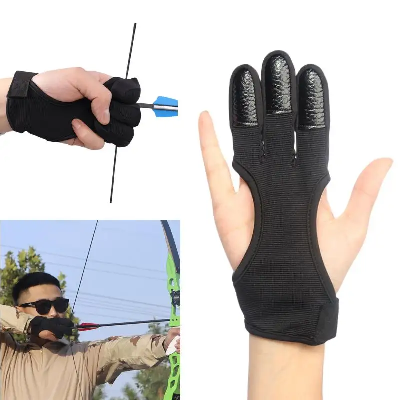 1PC Outdoor Sports Accessories Shooting Hand Guard Protector 3 Fingers Protective Gloves Archery Finger Guard Recurve Bow