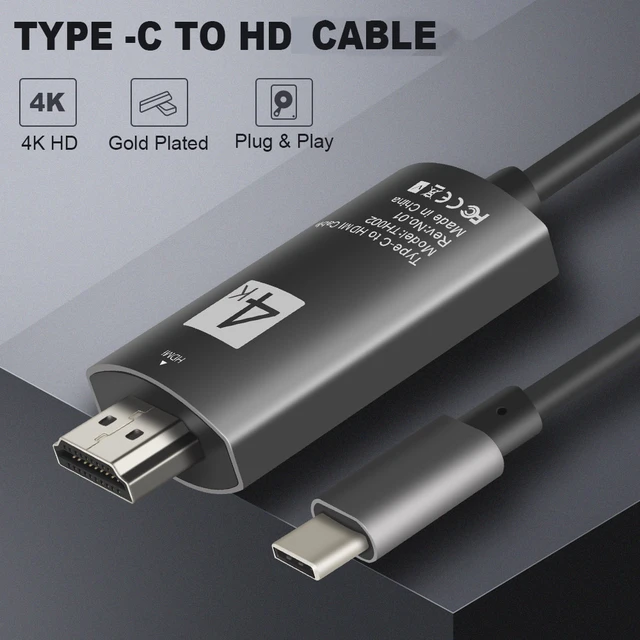 Cable HDMI USB tipo C a HDMI 4K 60Hz para TV Thunderbolt 3, convertidor para  MacBook Pro Air, iPad, Samsung Galaxy XPS, adaptador HDMI - AliExpress