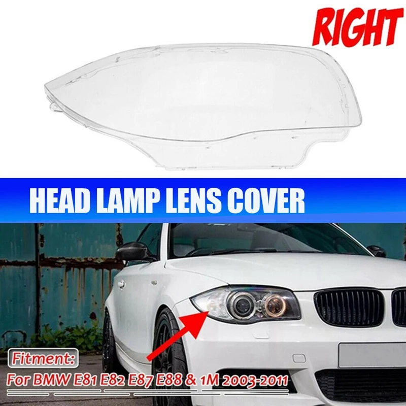 

Side Headlight Cover Lens Housing For BMW E81 E82 E87 E88 2003-2011 Front Head Light Lamp Shell Lampshade