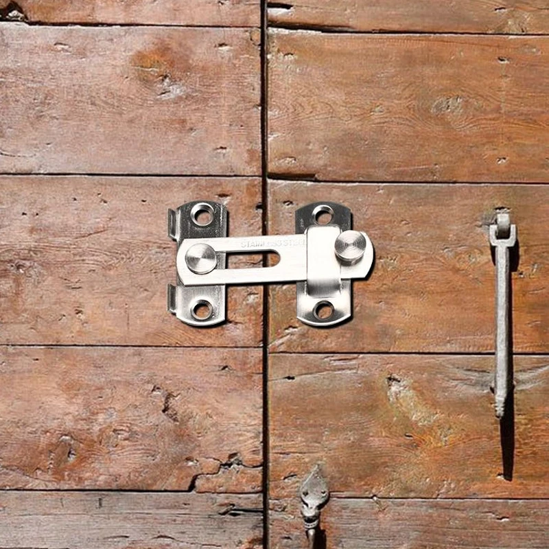 Door Latch Sliding Barn Door Latch for Locking Sliding 180 Degree Right Angle Door Lock Gate Bolt Wine Cabinet Closet Window Lock Plug