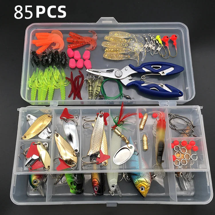 Fishing Lure Set Kit Soft and Hard Lure Baits Tackle Set Bionic Bass Trout  Salmon Minnow Popper Crank Rattlin Lures For Fishing