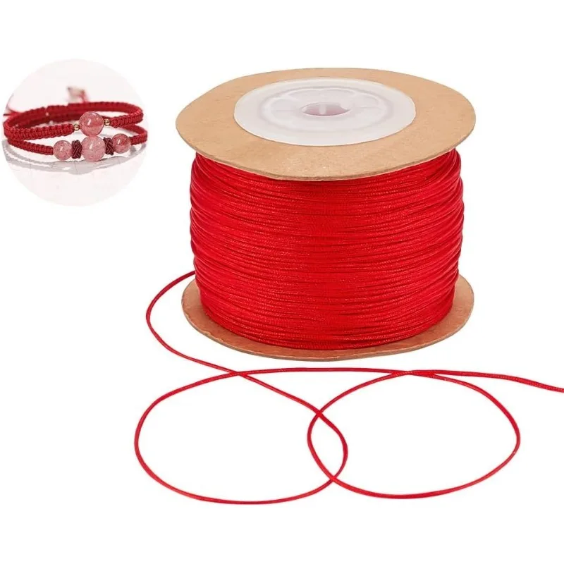 Nylon Thread Cord 1Roll 100m/roll 0.8mm Bracelet String Chinese Knotting Cord Beading Braided Ornament for DIY
