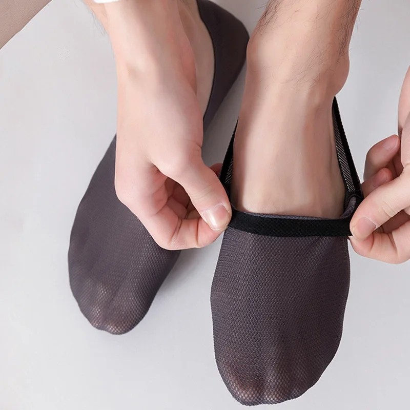 1/3/5 Pairs High-Quality Men Cotton Boat Socks Summer Thin Breathable Solid Color Silicone Anti Slip Low Top Invisible Socks