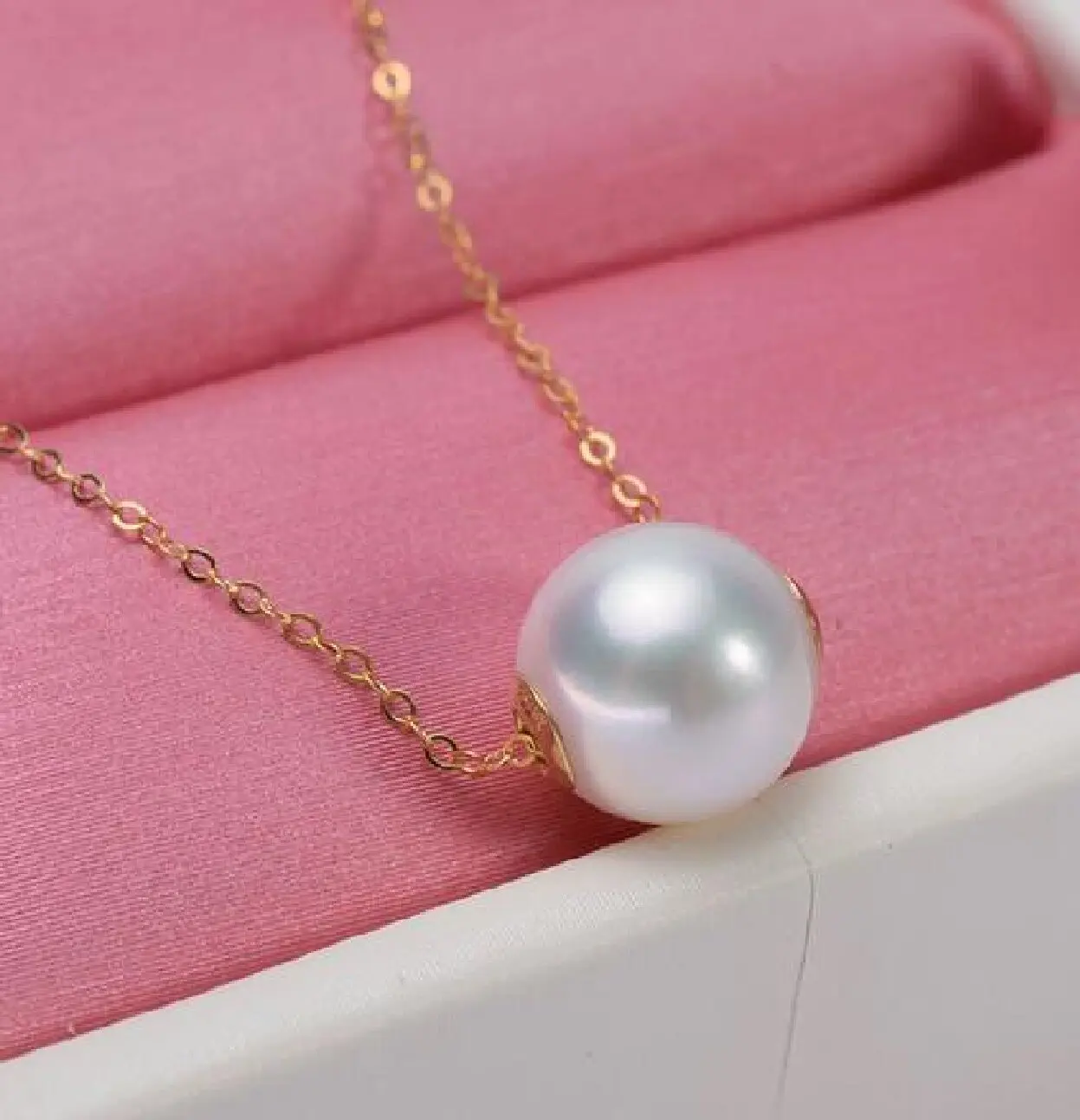 

AAAA 11-12MM Akoya pearl pendant S925 female silver K Lu Tong Jinlu clavicle Pearl Necklace Chain