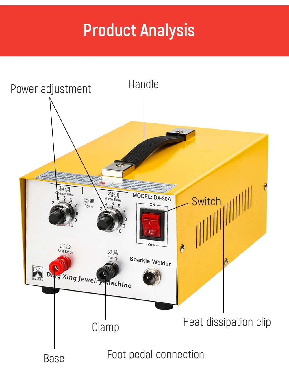 Portable Electric Welder Laser Jewelry Welder Manual Spot Welder Ring Welding Ma