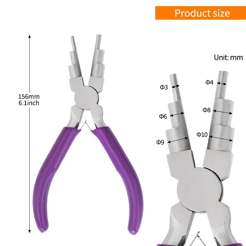 Description Picture 4 of itemJewelry Pliers 6-In-1 Bail Making Pliers Carbon Steel Wire Bending Looping Pliers for 3mm to 10mm Loops and Jump Rings