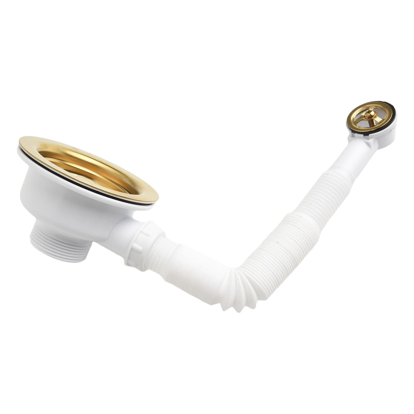 Drain Sink Downcomer 114MM Gold-Plated Strainer Overflow Anti Corrosion Stainless Steel Kitchen Strainer For Open Hole 86-95