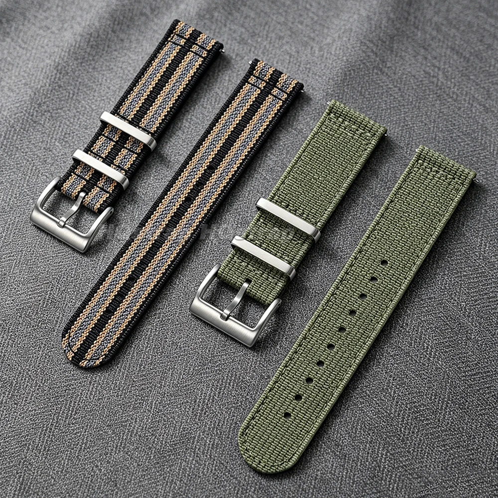 Universal Nylon Canvas Quick-Release Watch Strap – Adjustable Sport Band