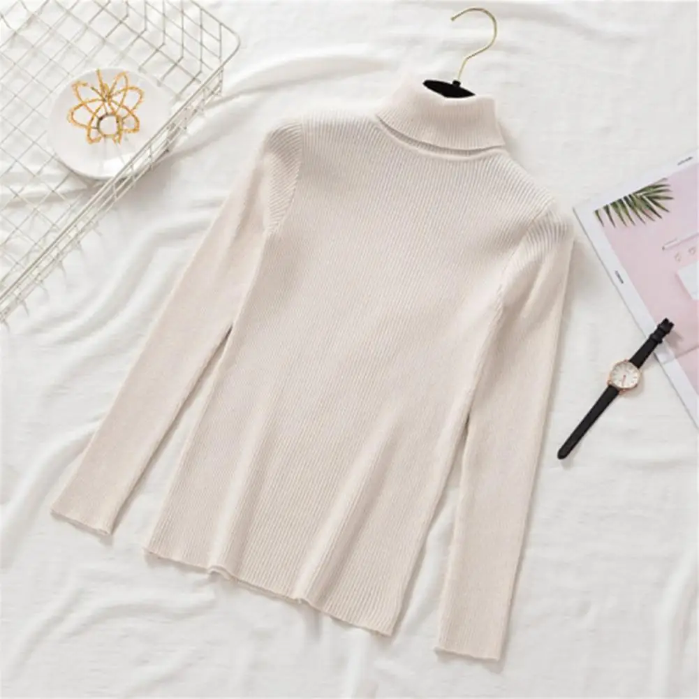 

Slim Fit Sweater Cozy Chic Slim Fit High Collar Knitted Sweaters for Women's Fall Winter Wardrobe Women Pullover Sweater