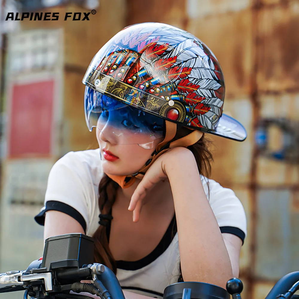 Casco de motocicleta de media cara hombre y mujer, gorra béisbol, estilo clásico, de Japón, Corea _ - AliExpress Mobile